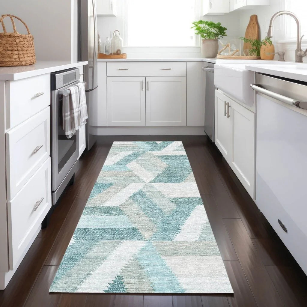 Viella Teal Washable Indoor - Outdoor Rug - LOOMLAN - LOOMLAN Rugs - Outdoor Rugs