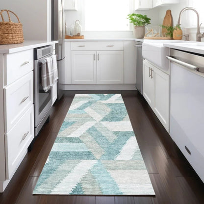 Viella Teal Washable Indoor - Outdoor Rug - LOOMLAN - LOOMLAN Rugs - Outdoor Rugs