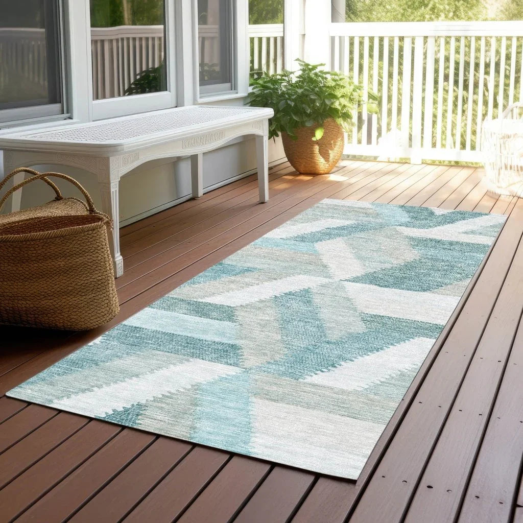 Viella Teal Washable Indoor - Outdoor Rug - LOOMLAN - LOOMLAN Rugs - Outdoor Rugs