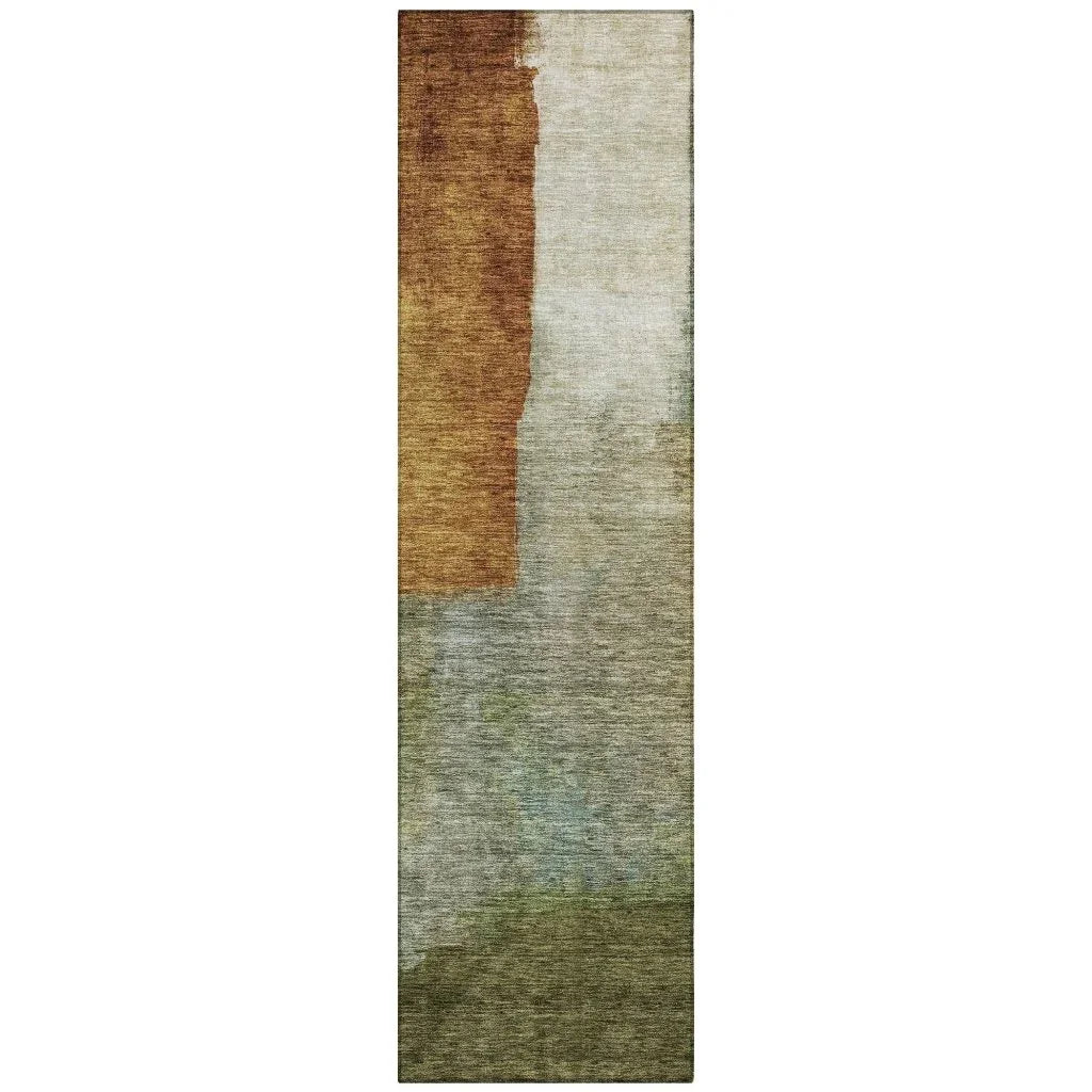 Vienna Green Washable Indoor-Outdoor Rug-Outdoor Rugs-LOOMLAN Rugs-2'3" x 7'6"-LOOMLAN