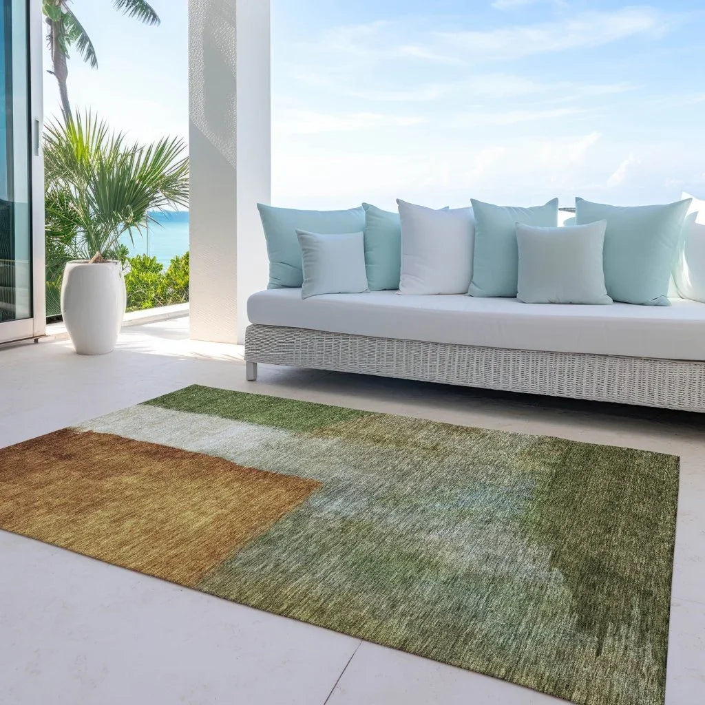 Vienna Green Washable Indoor-Outdoor Rug-Outdoor Rugs-LOOMLAN Rugs-LOOMLAN