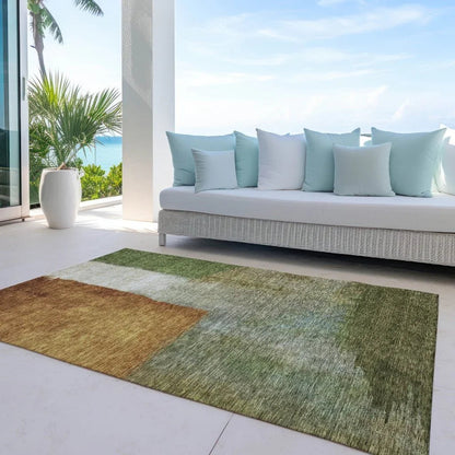 Vienna Green Washable Indoor-Outdoor Rug-Outdoor Rugs-LOOMLAN Rugs-LOOMLAN