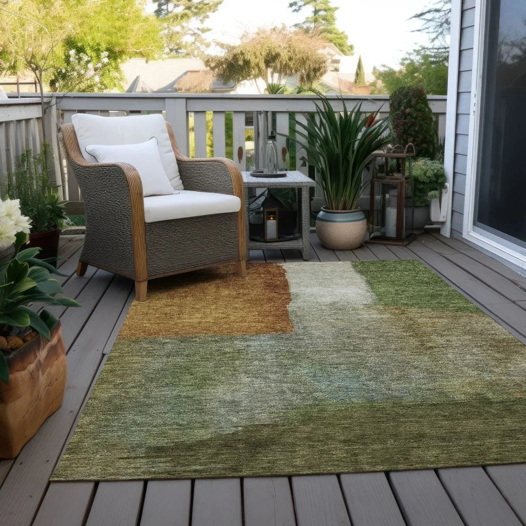 Vienna Green Washable Indoor-Outdoor Rug-Outdoor Rugs-LOOMLAN Rugs-LOOMLAN