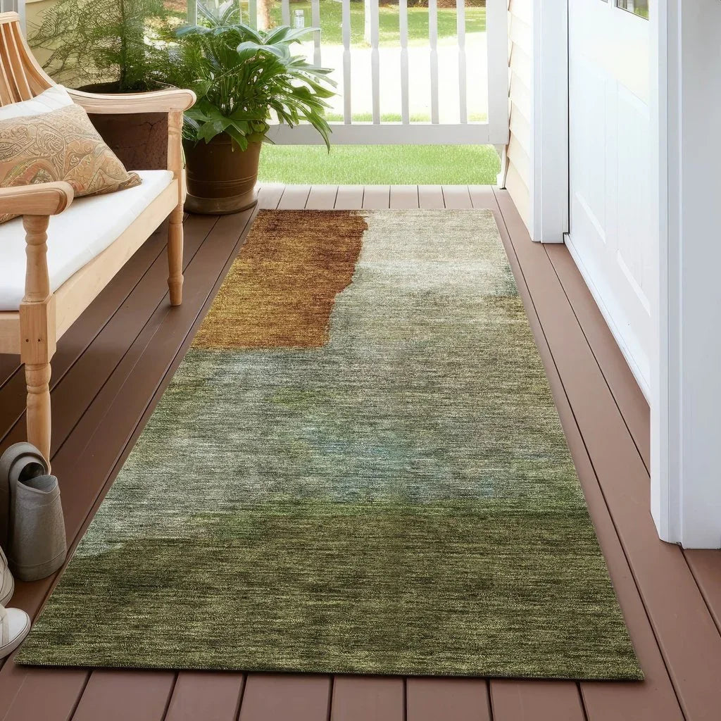 Vienna Green Washable Indoor-Outdoor Rug-Outdoor Rugs-LOOMLAN Rugs-LOOMLAN