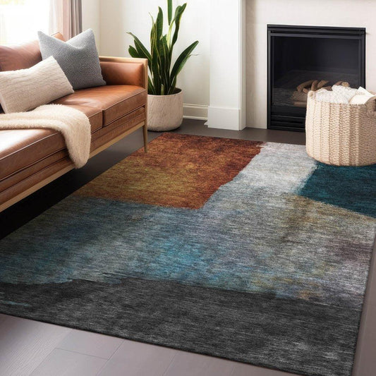 Vienna Orange Washable Indoor-Outdoor Rug-Outdoor Rugs-LOOMLAN Rugs-LOOMLAN