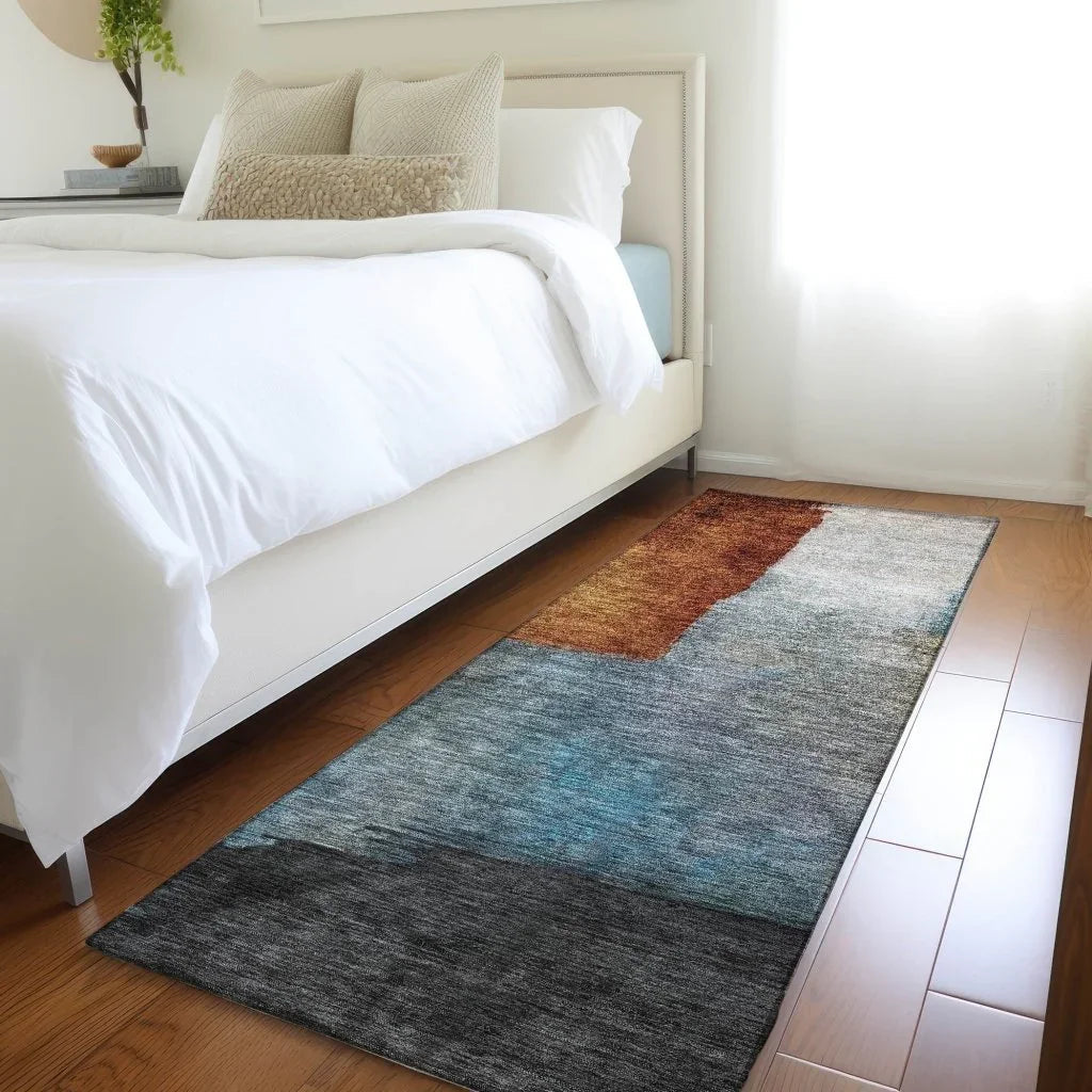 Vienna Orange Washable Indoor-Outdoor Rug-Outdoor Rugs-LOOMLAN Rugs-LOOMLAN