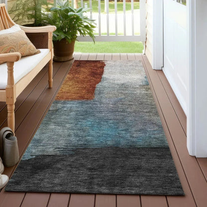 Vienna Orange Washable Indoor-Outdoor Rug-Outdoor Rugs-LOOMLAN Rugs-LOOMLAN