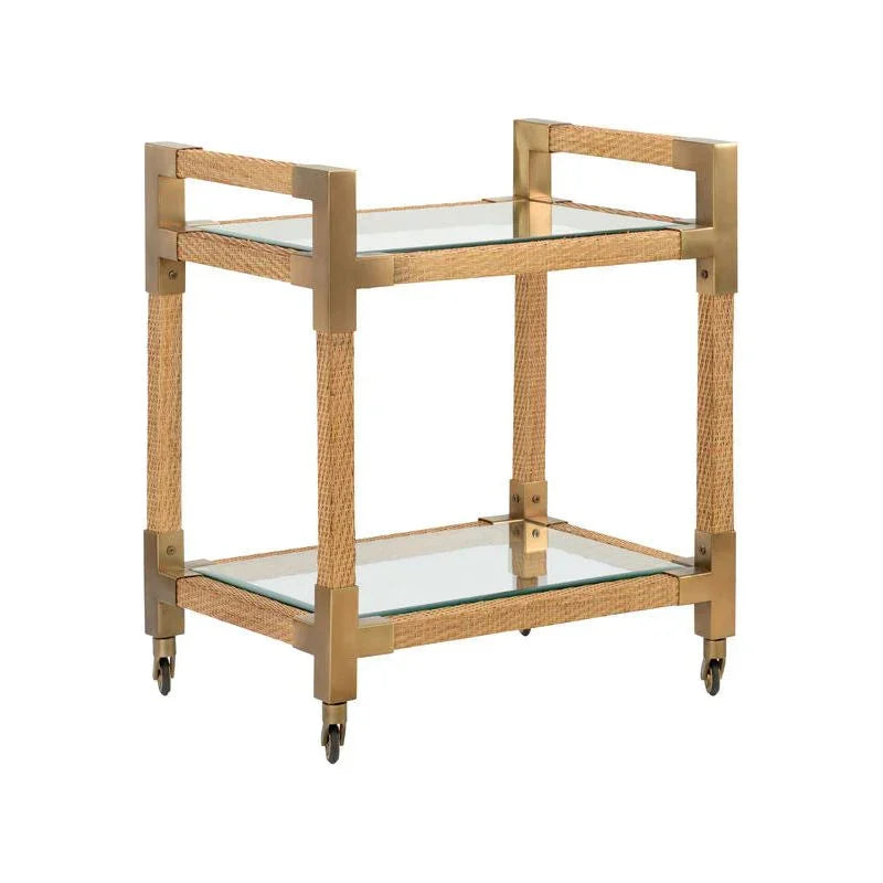 Vieux Carre Glass Top Bar Cart-Home Bar Carts-Wildwood-LOOMLAN