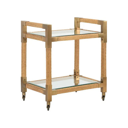 Vieux Carre Glass Top Bar Cart-Home Bar Carts-Wildwood-LOOMLAN