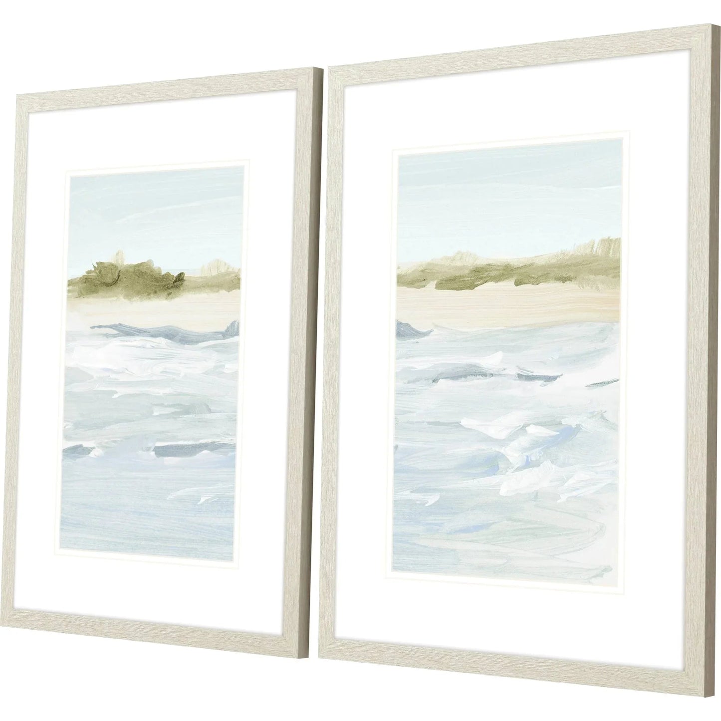 View of the Shore Blue Framed Wall Art 2PC