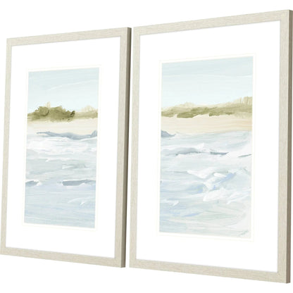 View of the Shore Blue Framed Wall Art 2PC