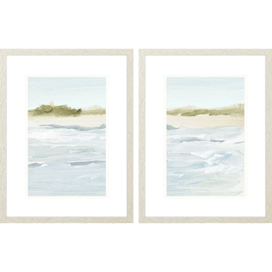 View of the Shore Blue Framed Wall Art 2PC