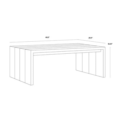 Viga Wooden Outdoor Rectangular Coffee Table-Outdoor Coffee Tables-SUNPAN-LOOMLAN