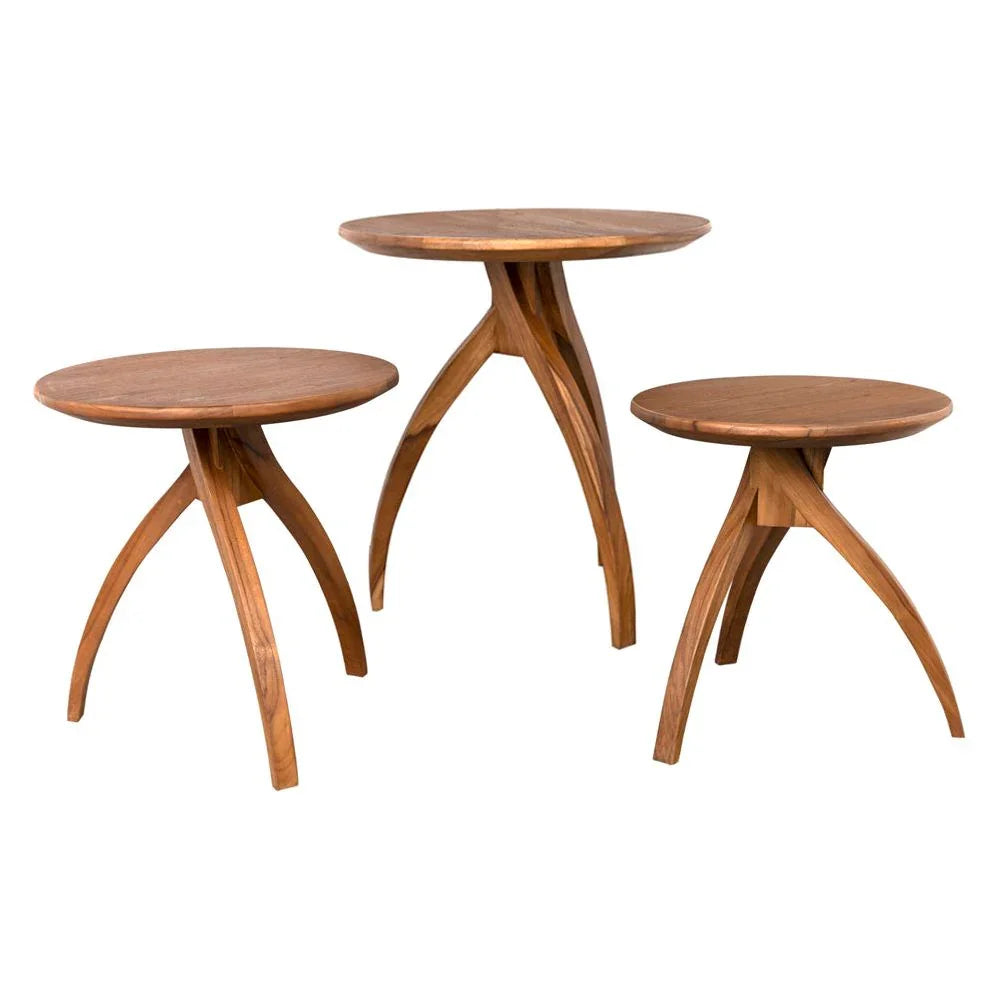 Vikram Wooden Round Side Table - LOOMLAN - Noir - Side Tables
