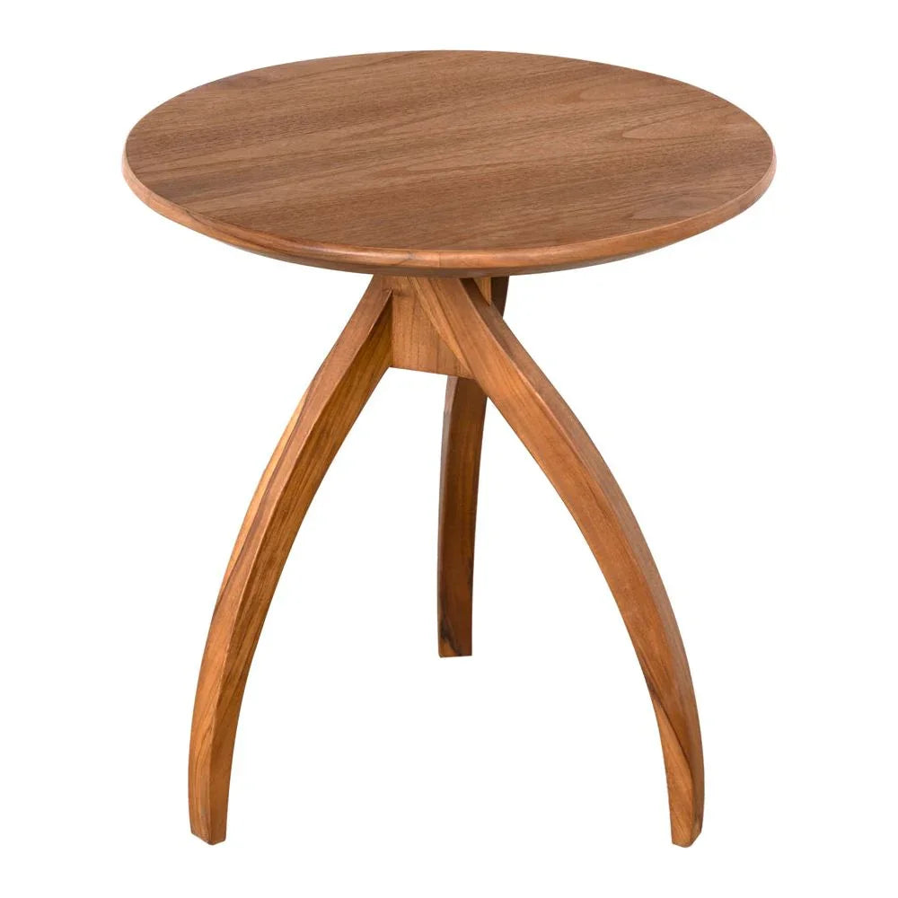 Vikram Wooden Round Side Table - LOOMLAN - Noir - Side Tables