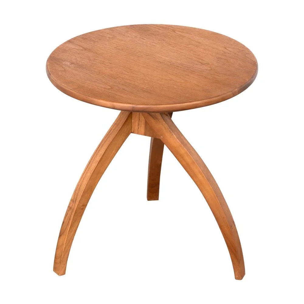 Vikram Wooden Round Side Table - LOOMLAN - Noir - Side Tables