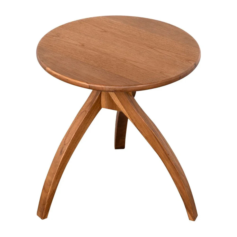 Vikram Wooden Round Side Table - LOOMLAN - Noir - Side Tables