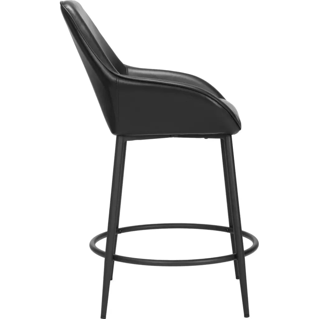 Vila Counter Stool (Set of 2) Black - LOOMLAN - Zuo Modern - Counter Stools