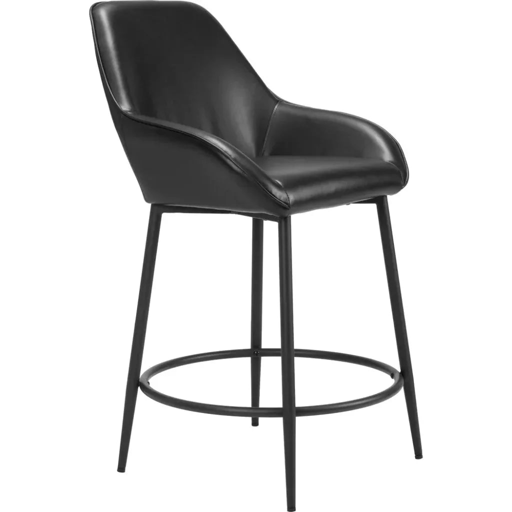 Vila Counter Stool (Set of 2) Black - LOOMLAN - Zuo Modern - Counter Stools