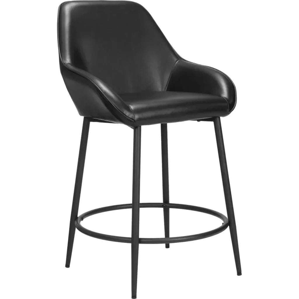 Vila Counter Stool (Set of 2) Black - LOOMLAN - Zuo Modern - Counter Stools