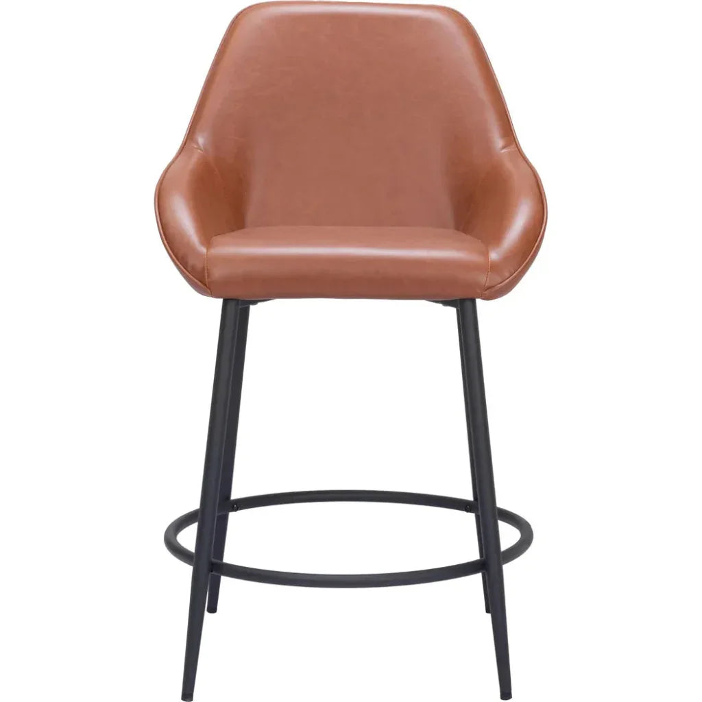 Vila Counter Stool (Set of 2) Brown - LOOMLAN - Zuo Modern - Counter Stools