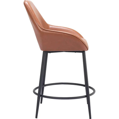 Vila Counter Stool (Set of 2) Brown - LOOMLAN - Zuo Modern - Counter Stools
