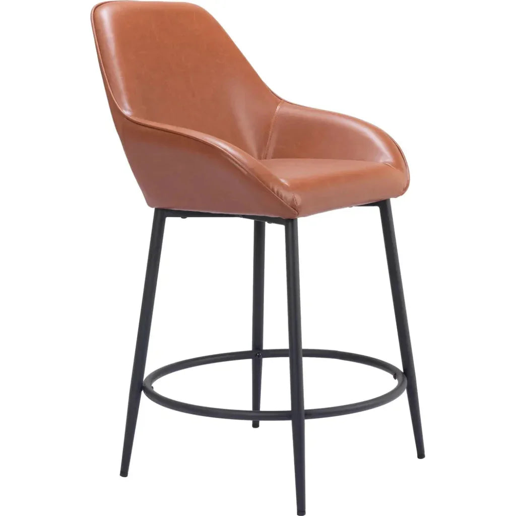 Vila Counter Stool (Set of 2) Brown - LOOMLAN - Zuo Modern - Counter Stools