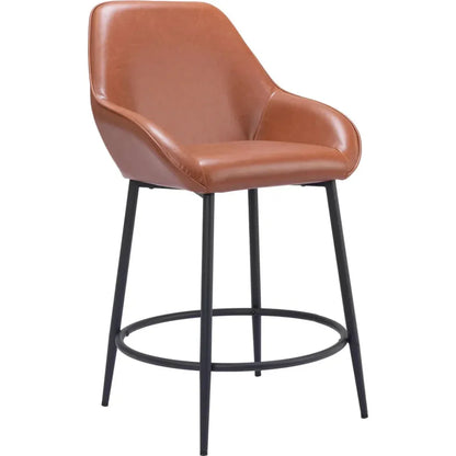 Vila Counter Stool (Set of 2) Brown - LOOMLAN - Zuo Modern - Counter Stools