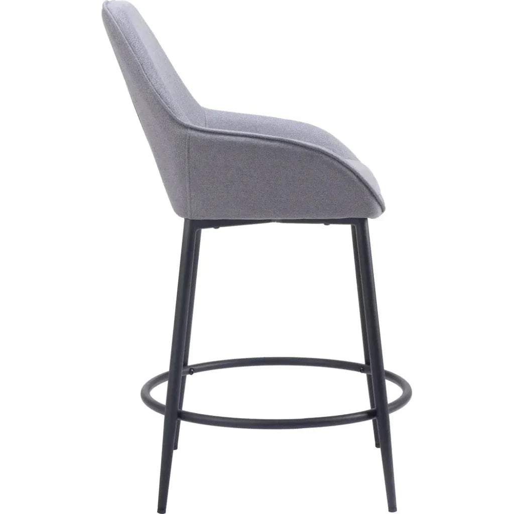 Vila Counter Stool (Set of 2) Gray - LOOMLAN - Zuo Modern - Counter Stools
