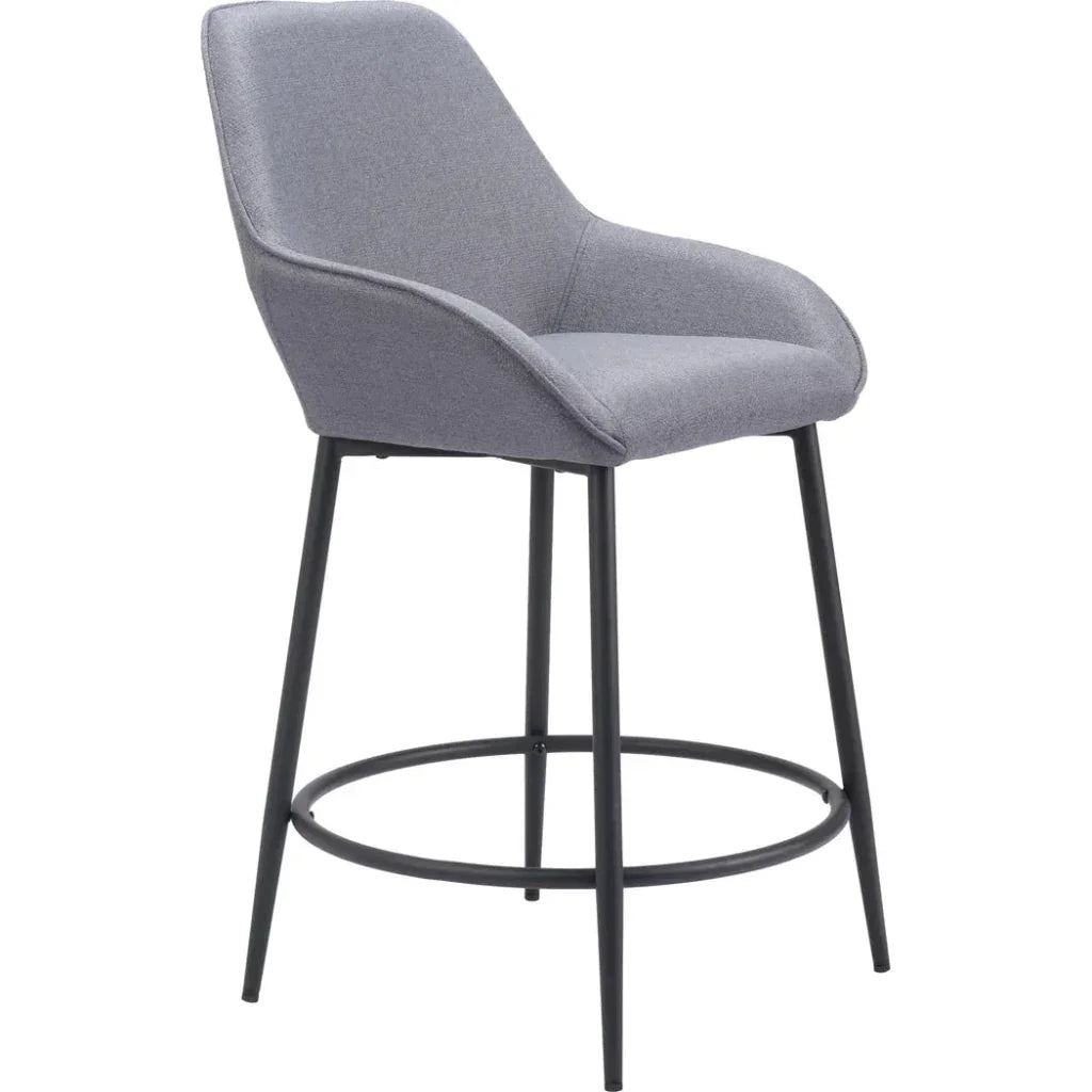 Vila Counter Stool (Set of 2) Gray - LOOMLAN - Zuo Modern - Counter Stools