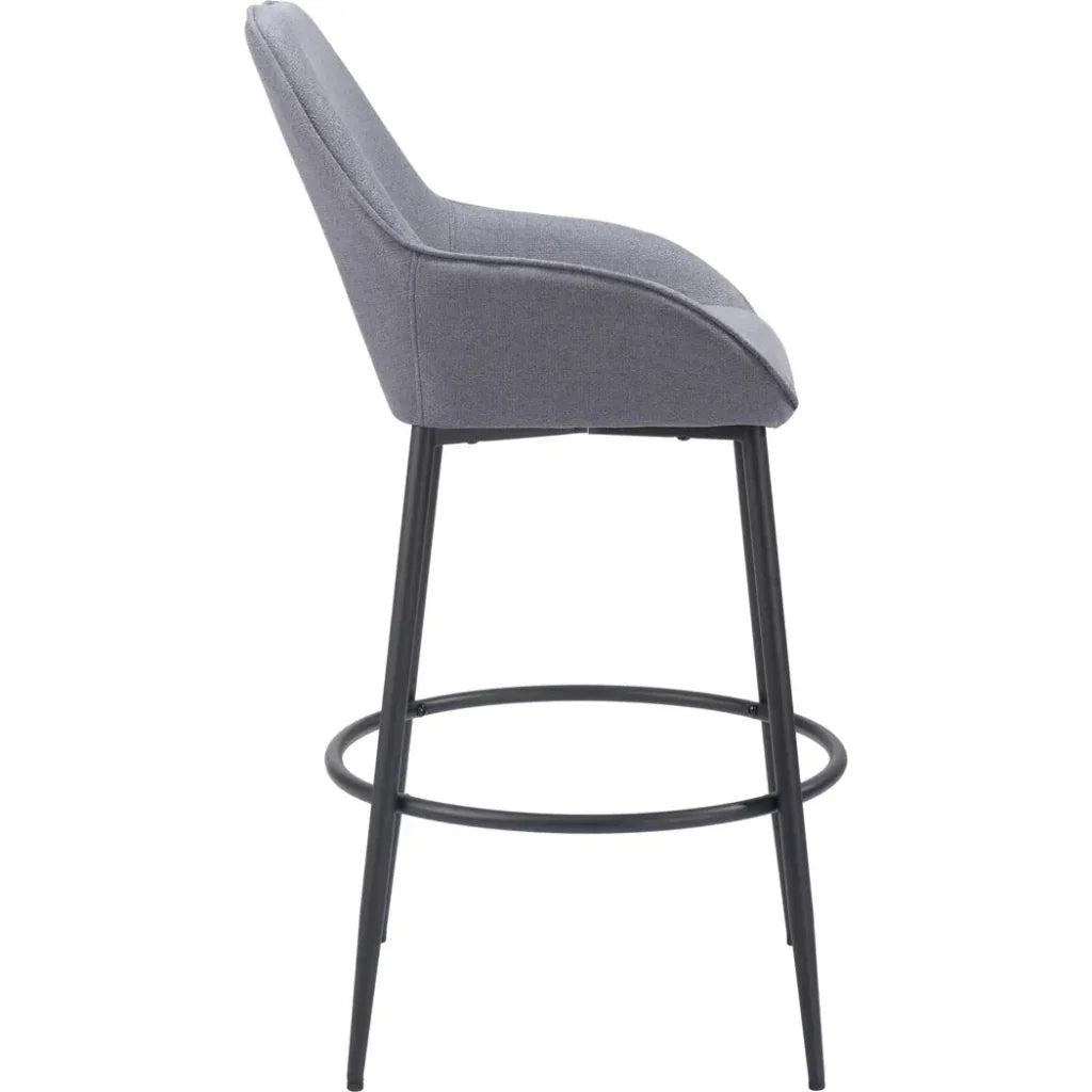 Vila Barstool (Set of 2) Gray - LOOMLAN - Zuo Modern - Bar Stools