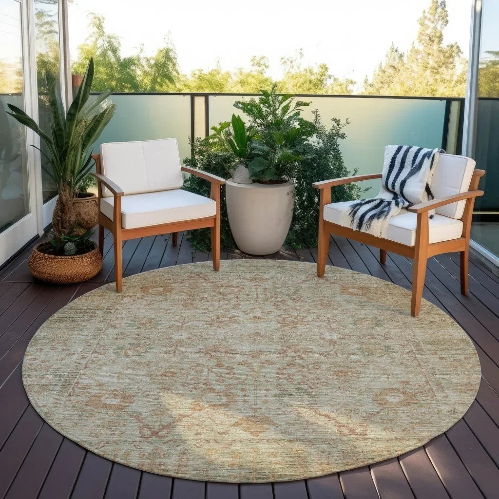 Vilnius Beige Washable Indoor-Outdoor Rug-Outdoor Rugs-LOOMLAN Rugs-LOOMLAN