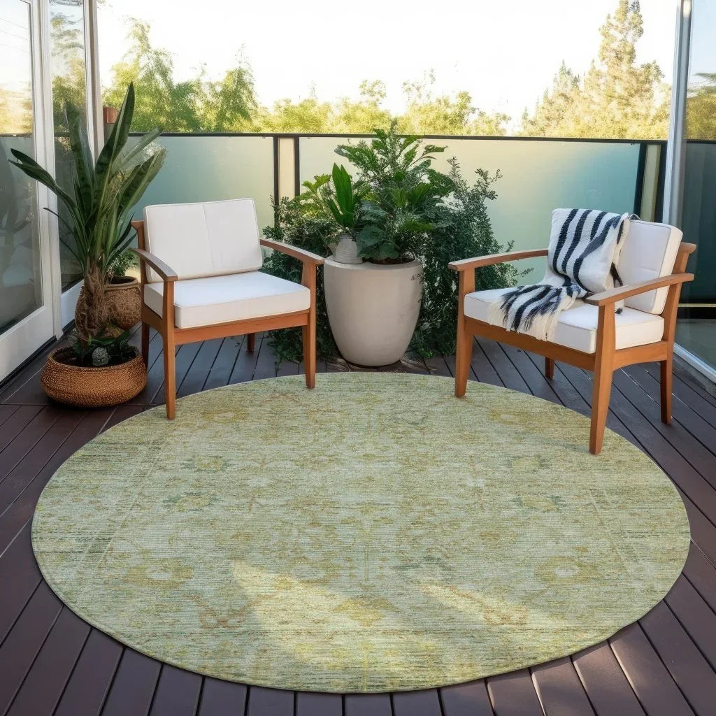 Vilnius Green Washable Indoor-Outdoor Rug-Outdoor Rugs-LOOMLAN Rugs-LOOMLAN