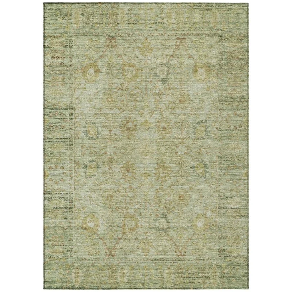 Vilnius Green Washable Indoor-Outdoor Rug-Outdoor Rugs-LOOMLAN Rugs-2'6" x 3'10"-LOOMLAN