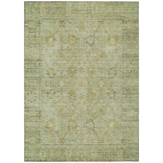 Vilnius Green Washable Indoor-Outdoor Rug-Outdoor Rugs-LOOMLAN Rugs-2'6" x 3'10"-LOOMLAN