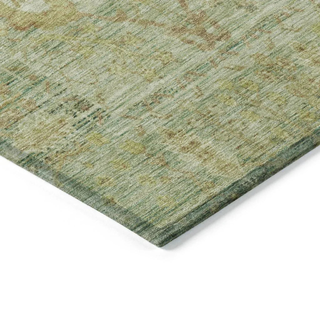 Vilnius Green Washable Indoor-Outdoor Rug-Outdoor Rugs-LOOMLAN Rugs-LOOMLAN