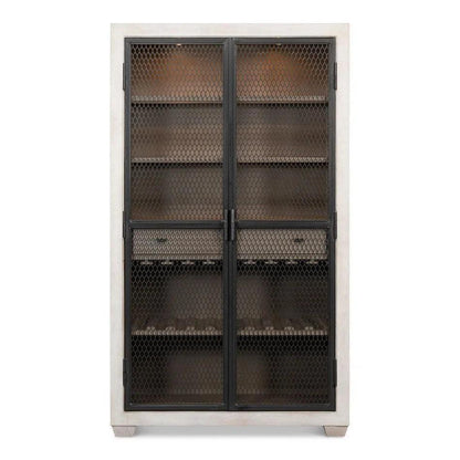 Vineyards Home Bar Cabinet Lights, Metal Doors-Home Bar Cabinets-Sarreid-LOOMLAN