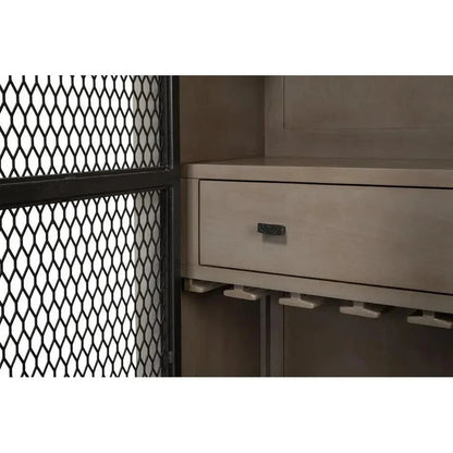 Vineyards Home Bar Cabinet Lights, Metal Doors-Home Bar Cabinets-Sarreid-LOOMLAN