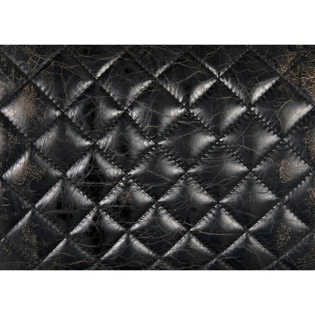 Vintage Leather Armless Dining Chair - LOOMLAN - Noir - Dining Chairs