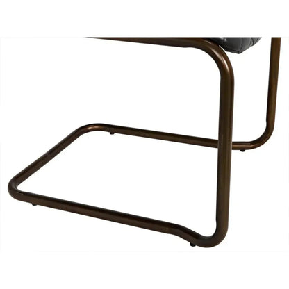 Vintage Leather Armless Dining Chair - LOOMLAN - Noir - Dining Chairs