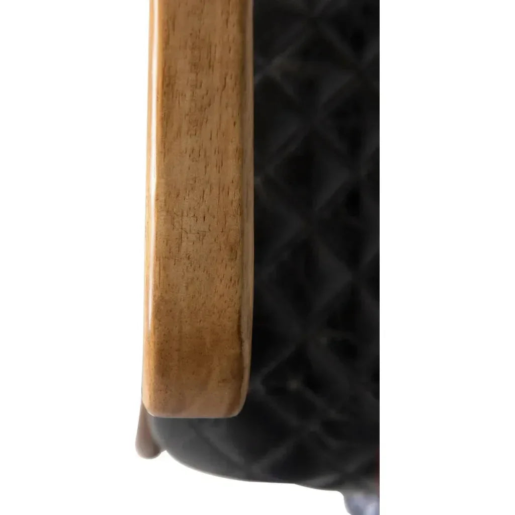 Vintage Leather Armless Dining Chair - LOOMLAN - Noir - Dining Chairs