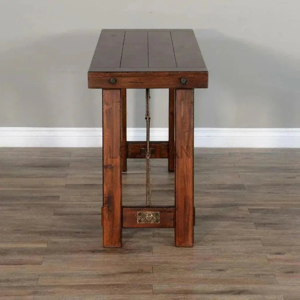 Vintage Look Dark Stain Wood Sofa Table - LOOMLAN - Sunny D - Console Tables