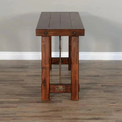Vintage Look Dark Stain Wood Sofa Table - LOOMLAN - Sunny D - Console Tables