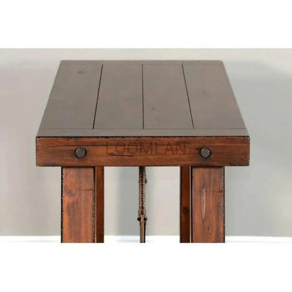 Vintage Look Dark Stain Wood Sofa Table - LOOMLAN - Sunny D - Console Tables