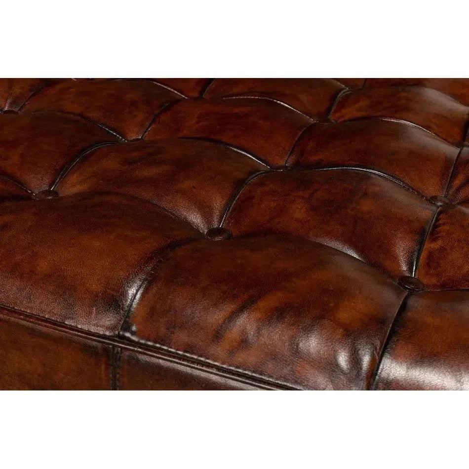 Vintage Tufted Ottoman - LOOMLAN - Sarreid - Ottomans