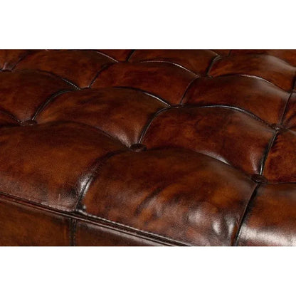 Vintage Tufted Ottoman - LOOMLAN - Sarreid - Ottomans