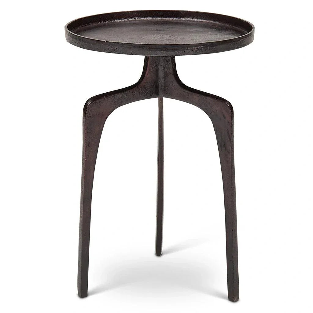 Vinya Reclaimed Aluminum Round End Table - LOOMLAN - Urbia - Side Tables
