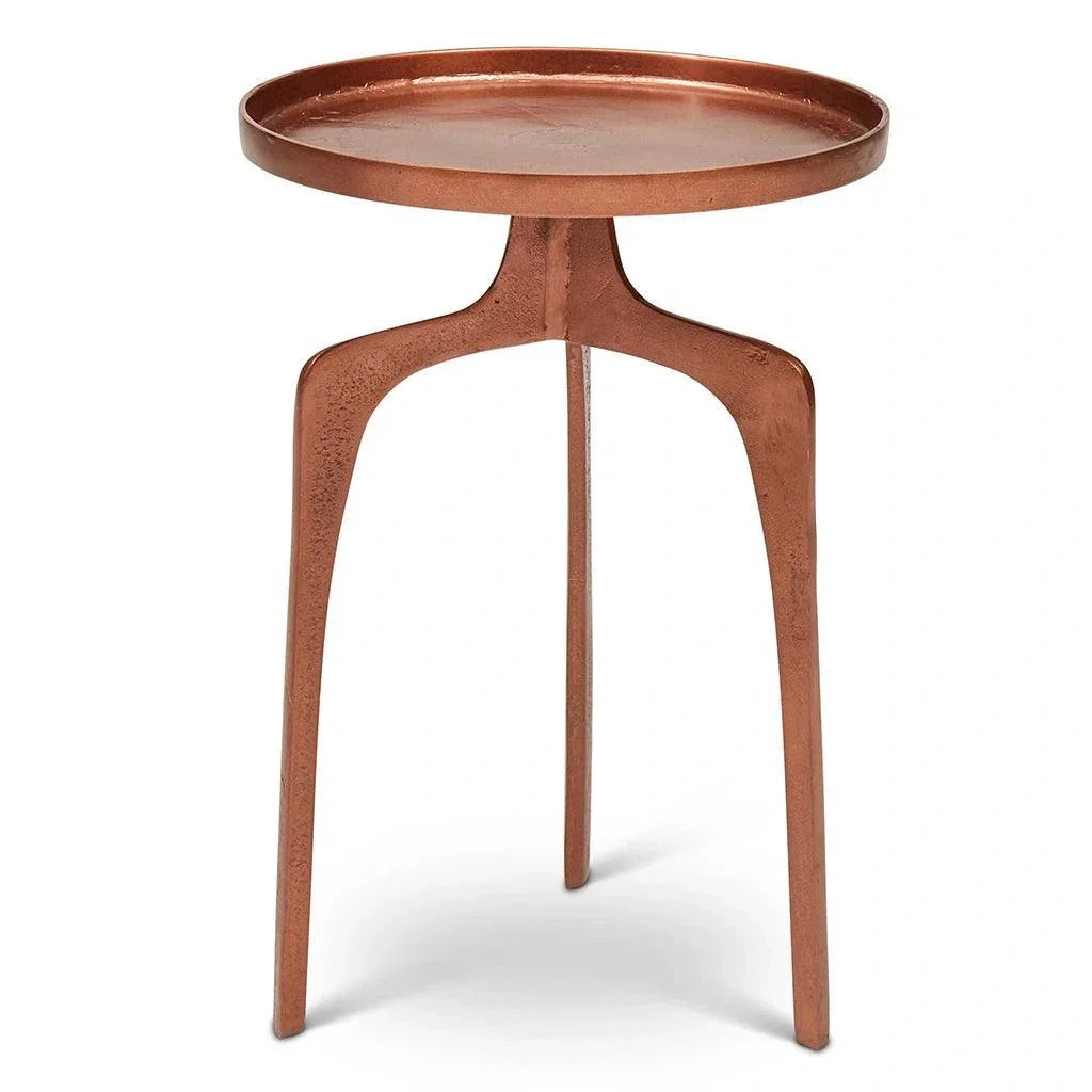Vinya Reclaimed Aluminum Round End Table - LOOMLAN - Urbia - Side Tables
