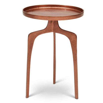 Vinya Reclaimed Aluminum Round End Table - LOOMLAN - Urbia - Side Tables