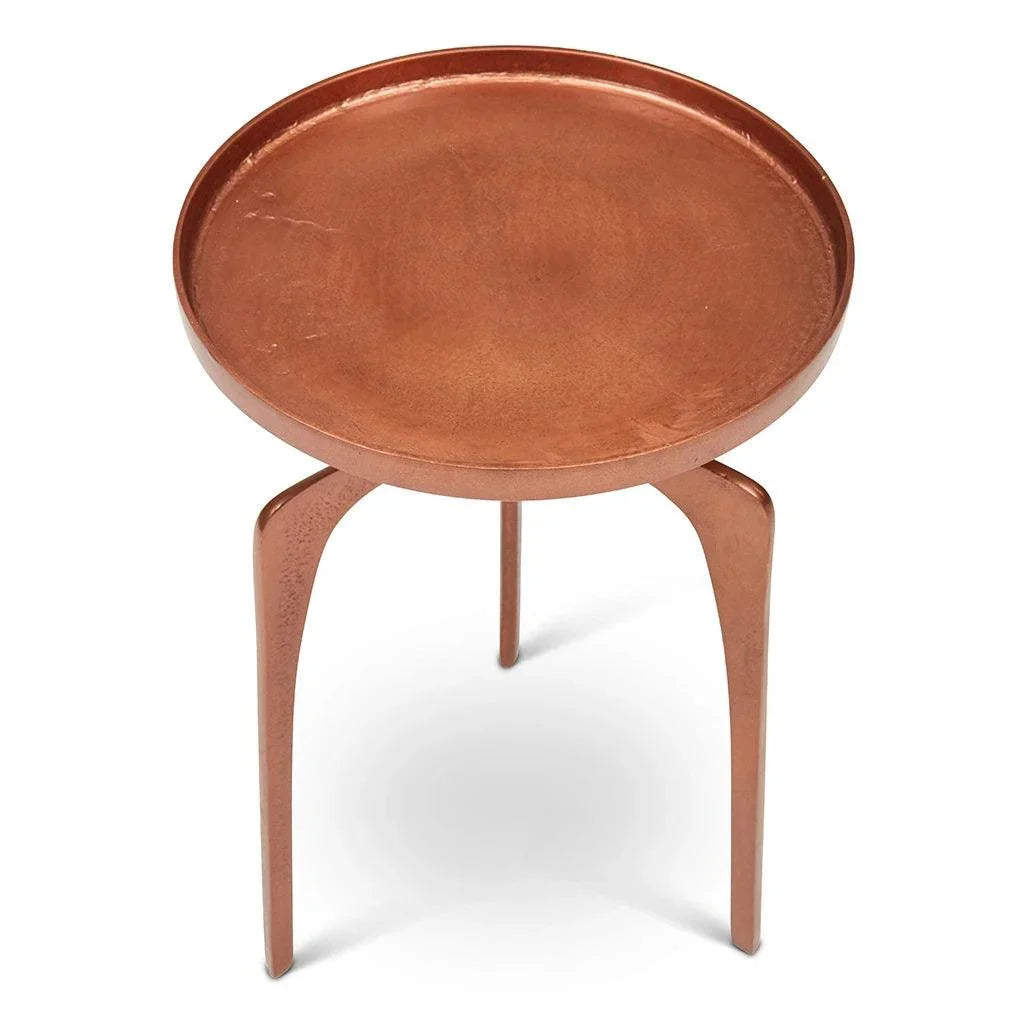 Vinya Reclaimed Aluminum Round End Table - LOOMLAN - Urbia - Side Tables